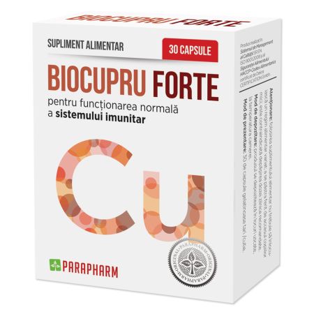 BioCupru Forte, 30 capsule, Parapharm