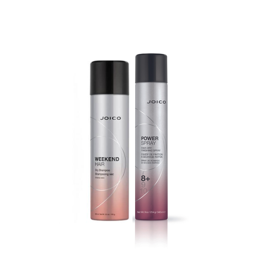 Pachet Sampon Uscat Weekend Hair 255 ml + Fixativ Power Spray 345 ml, Joico