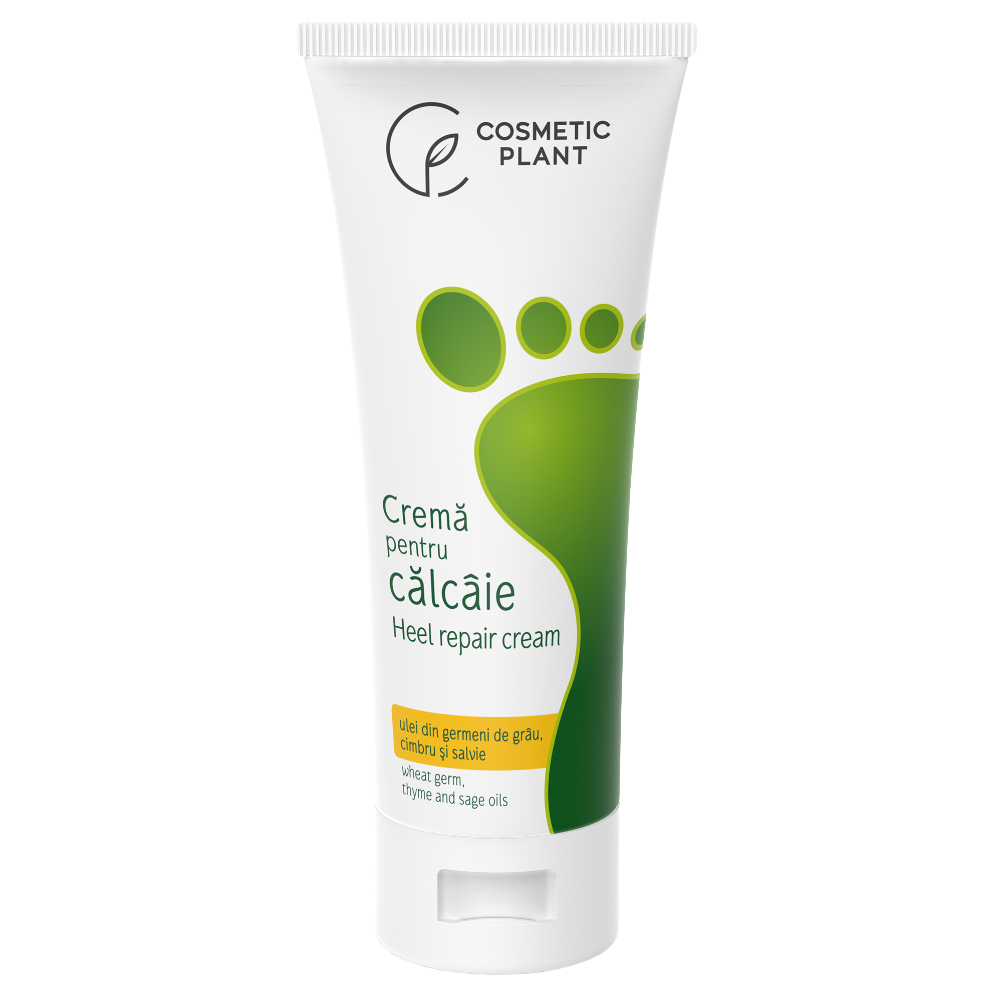 Crema pentru calcaie cu ulei din germeni de grau, cimbru si salvie, 100 ml, Cosmetic Plant