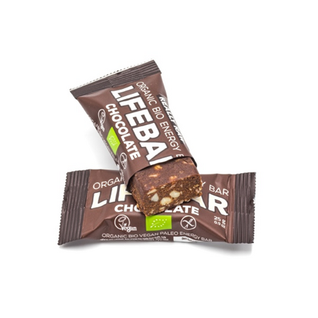 Baton bio cu ciocolata raw fara gluten, 25 g, Lifebar 540951