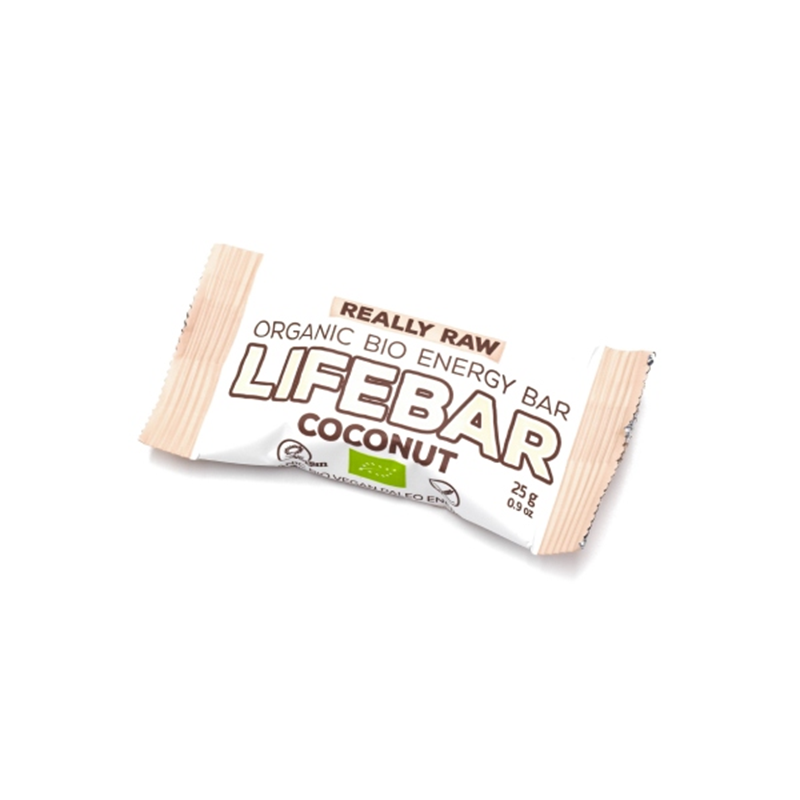 Baton bio cu cocos raw fara gluten, 25 g, Lifebar