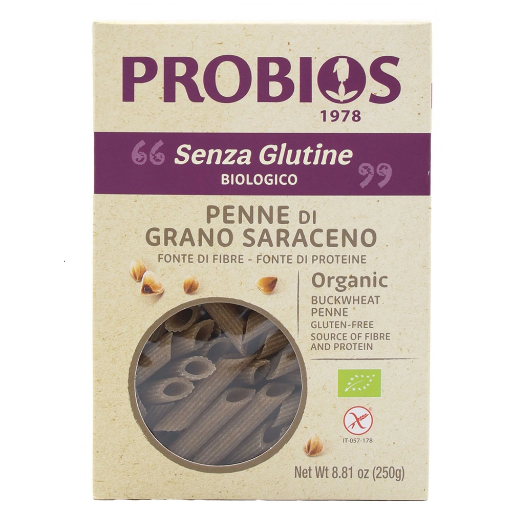 Paste Bio penne din hrisca fara gluten, 250 g, Probios