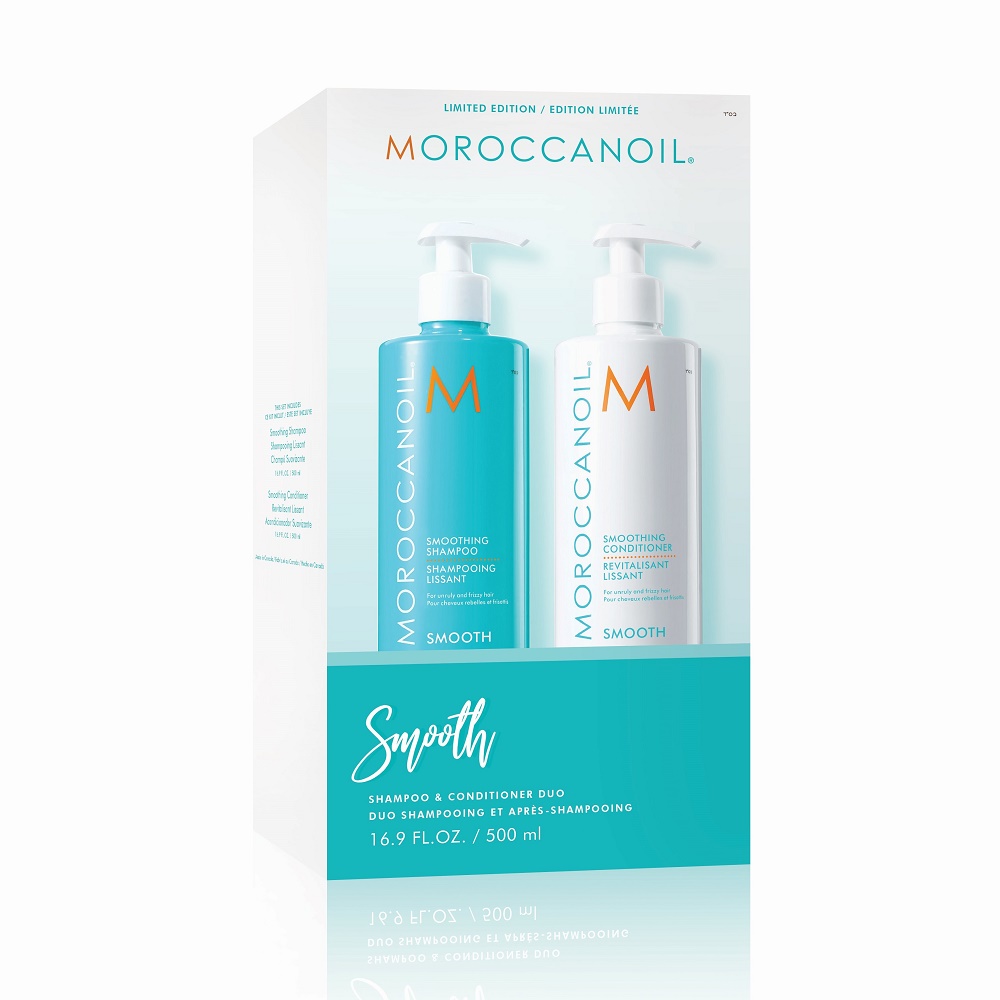 Pachet Duo Smoothing Sampon 500 ml + Balsam de par 500 ml, Moroccanoil