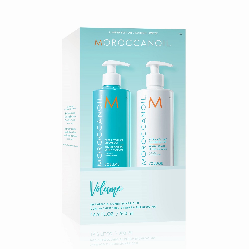 Pachet Duo Volume Sampon 500 ml + Balsam de par 500 ml, Moroccanoil 