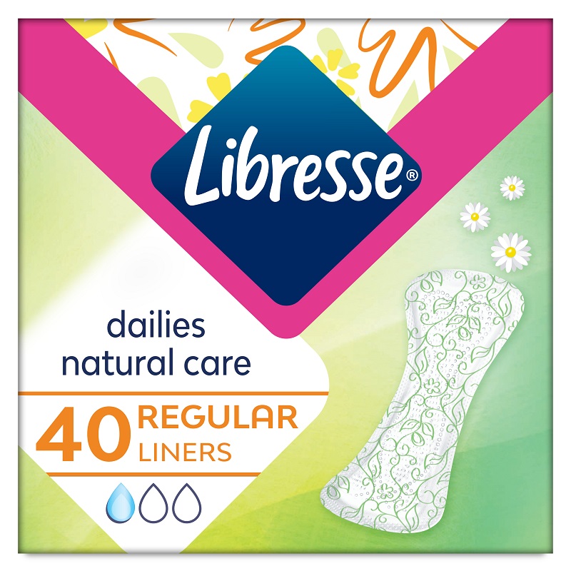 Absorbante zilnice Natural Care Normal, 40 bucati, Libresse