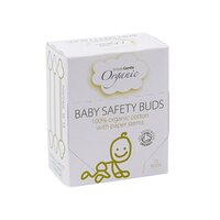 Betisoare de urechi organice cu opritor pentru bebelusi, 72 bucati, Simply Gentle Organic