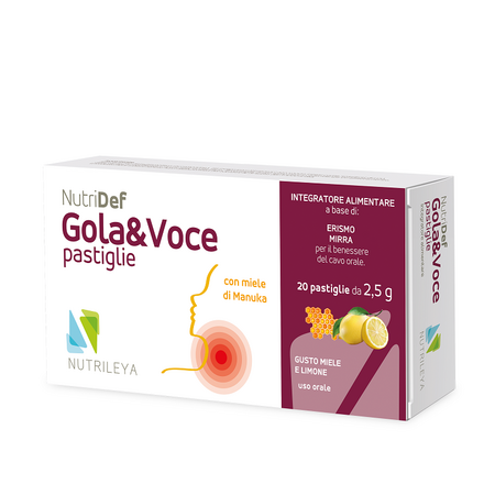 Dropsuri pentru gat cu lamaie Nutridef Gola & Voce, 20 dropsuri, Nutrileya