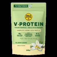 Pudra proteica vegetala cu vanilie V-Protein, 240 g, Gold Nutrition