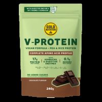 Pudra proteica vegetala cu ciocolata V-Protein, 240 g, Gold Nutrition