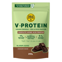 Pudra proteica vegetala cu ciocolata V-Protein, 240 g, Gold Nutrition