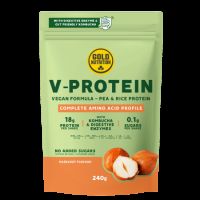 Pudra proteica vegetala cu alune de padure V-Protein, 240 g, Gold Nutrition