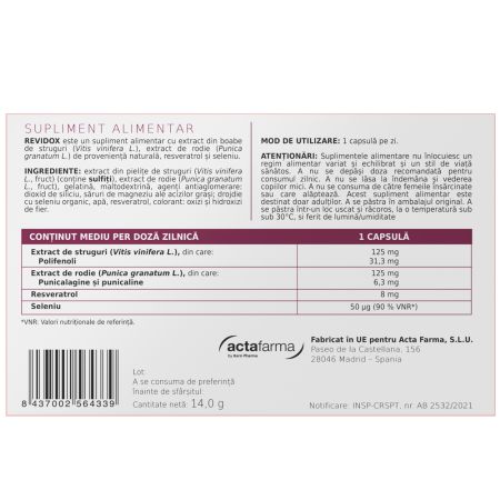Revidox, 30 capsule, Zentiva 659963