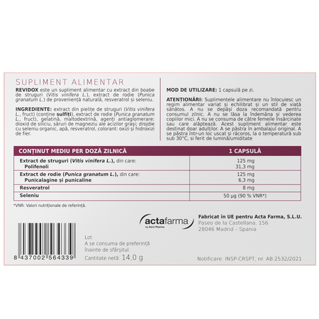 Revidox, 30 capsule, Zentiva 659963