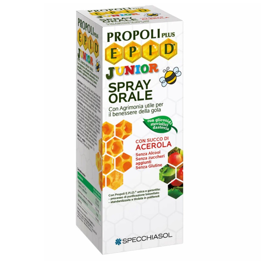Spray oral cu suc de acerola Propoli Plus Epid Junior, 15 ml, Specchiasol