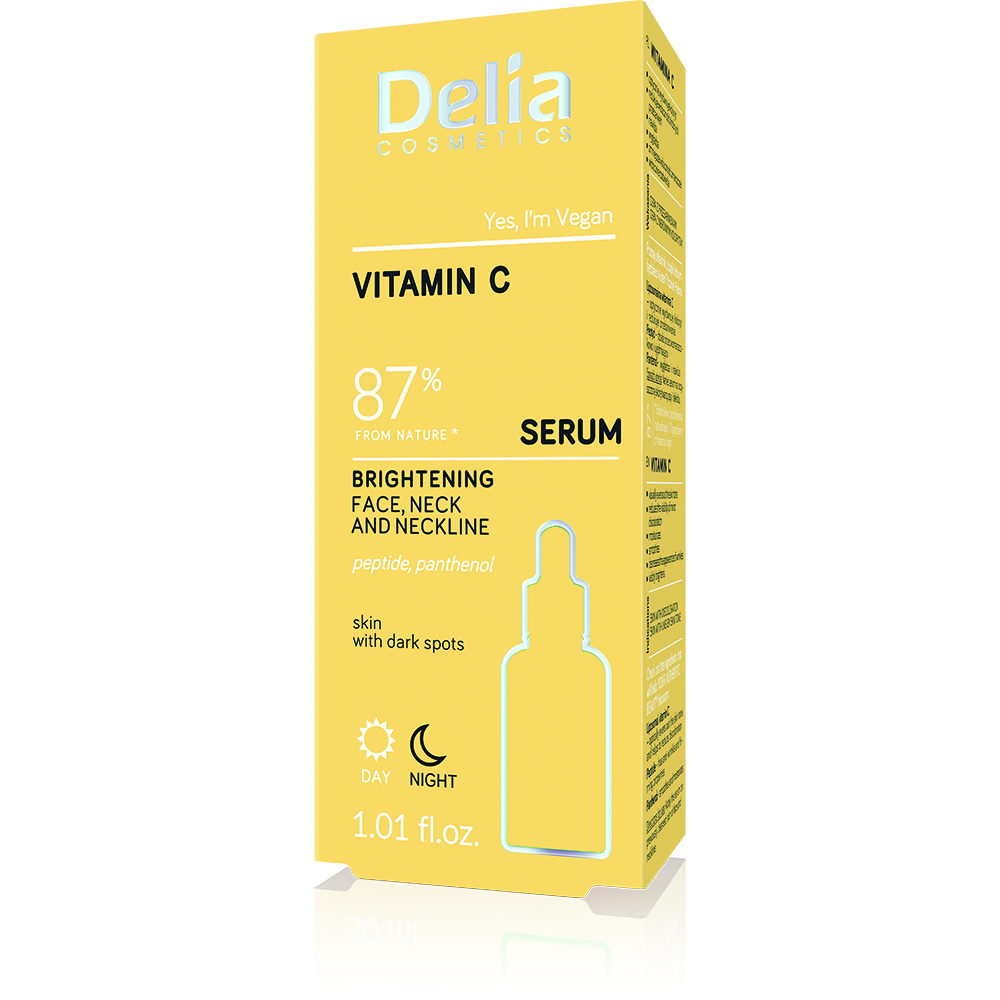 Ser iluminator pentru fata, gat si decolteu Brightening, 30 ml, Delia