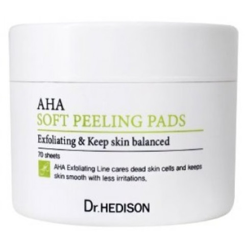 Dischete exfoliante pe baza de Alfa Hidroxi Acizi AHA Soft, 70 bucati, Dr Hedison