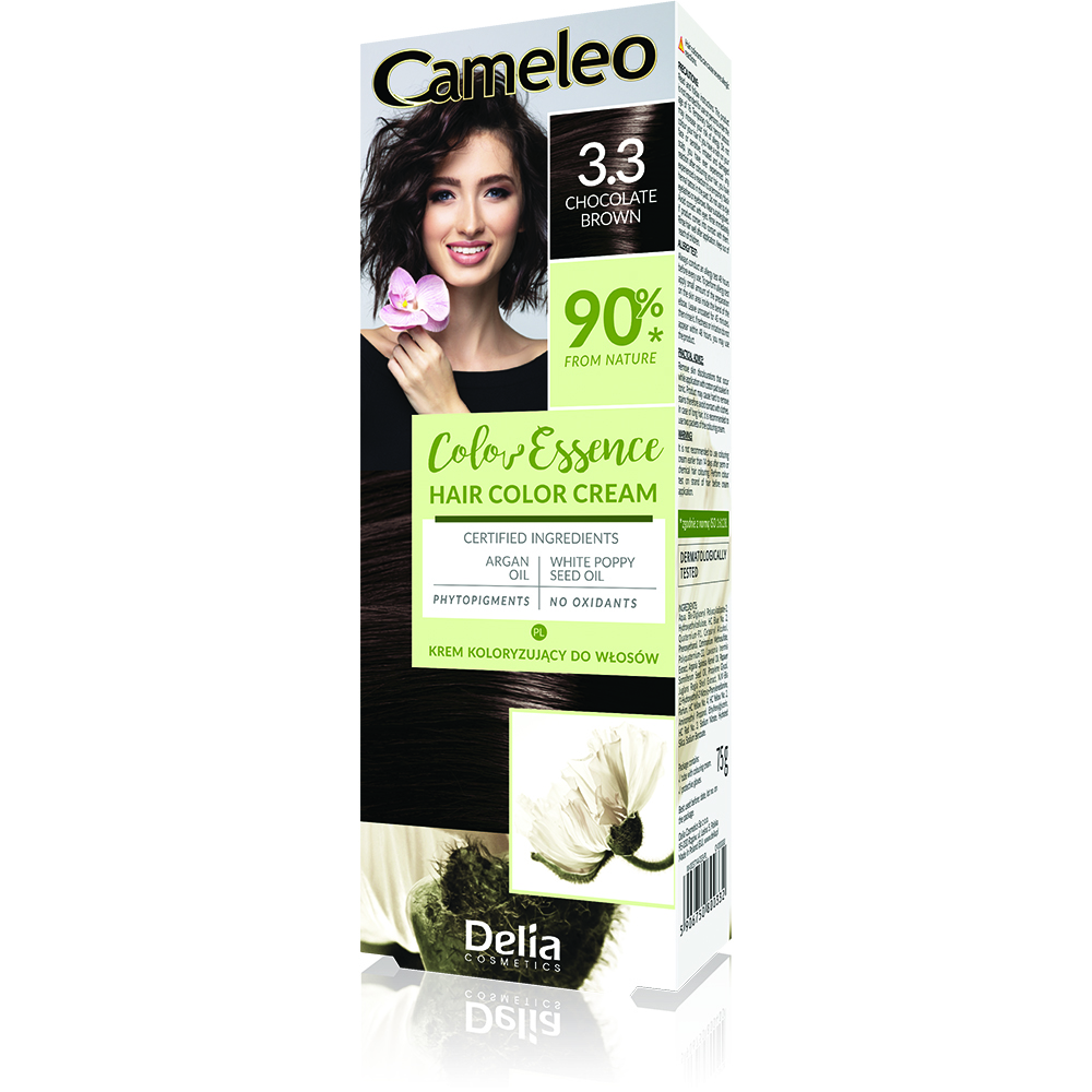 Vopsea de par Cameleo Color Essence, 3.3 Chocolate Brown, 75 g, Delia