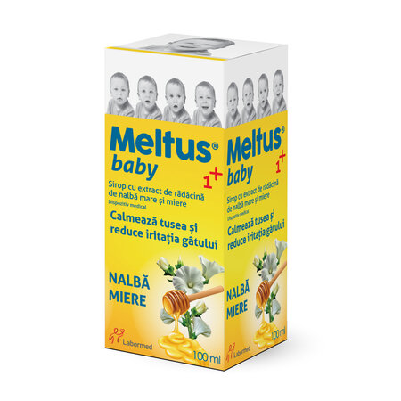 Sirop cu miere, propolis si extract de nalba mare Meltus Baby 1+, 100 ml, Labormed 617353