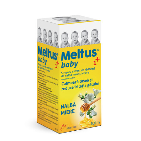 Sirop cu miere, propolis si extract de nalba mare Meltus Baby 1+, 100 ml, Labormed 617352