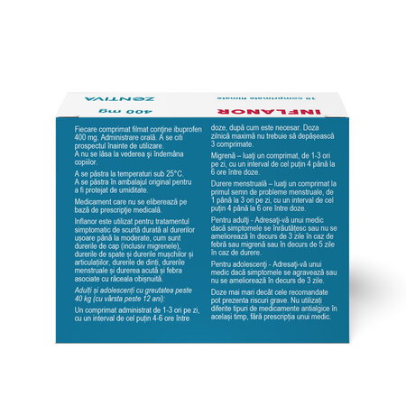 Inflanor, 400 mg, 10 comprimate filmate, Zentiva 617343