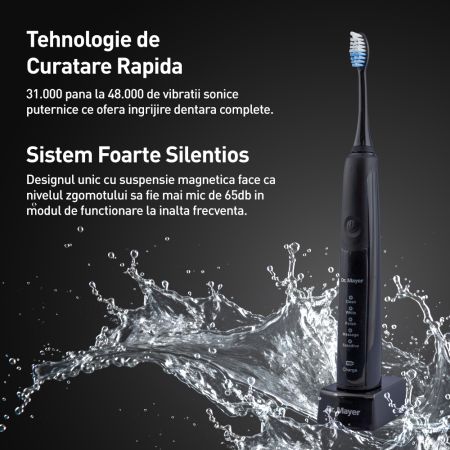 Periuta electrica sonica, Negru, GTS2080BK, Dr. Mayer 671653