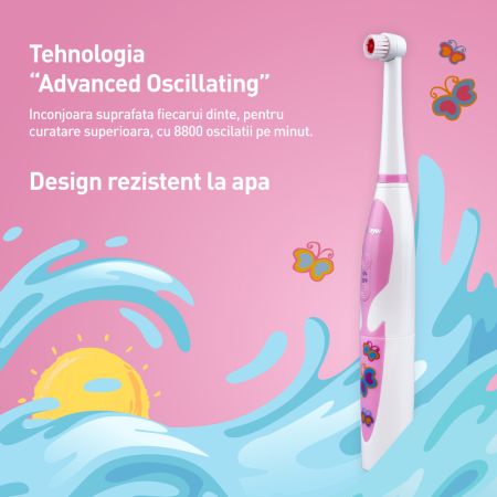 Periuta electrica pentru copii GTS1000K Pink, Dr.Mayer 671684
