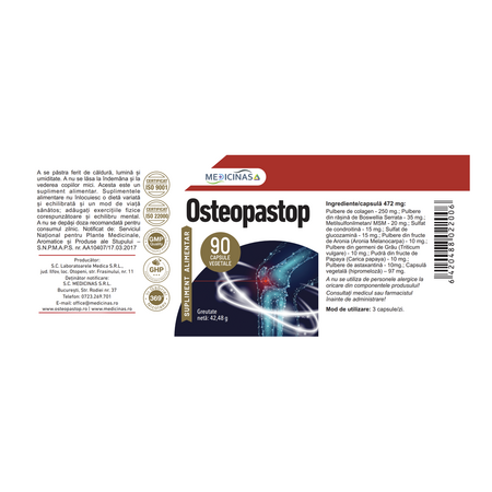 Osteopastop Medicinas, 90 capsule, Medicinas 713949