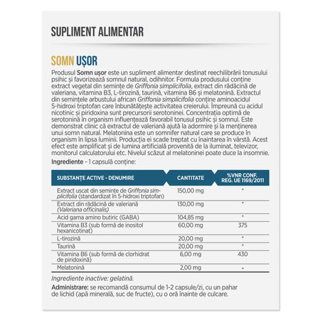 Somn Usor, 30 capsule, Parapharm 690213