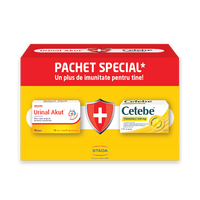 Pachet Urinal Akut 10 tablete + Cetebe Vit C 500 mg 30 capsule, Walmark