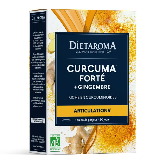 Turmeric si Ghimbir Bio, 20 fiole buvabile, Dietaroma
