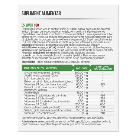 Es-Liver 100, 30 capsule, Parapharm 690156