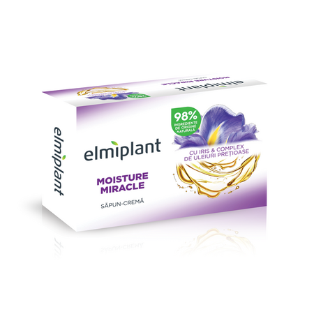 Sapun crema cu iris si complex de uleiuri pretioase Moisture Miracle, 100g, Elmiplant