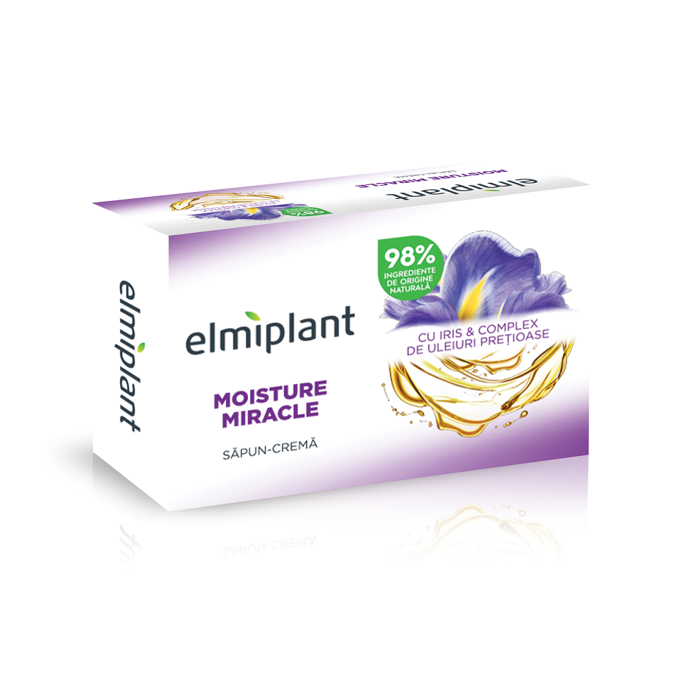 Sapun crema cu iris si complex de uleiuri pretioase Moisture Miracle, 100g, Elmiplant