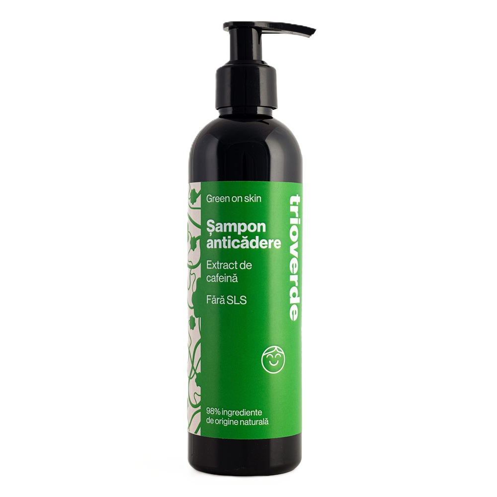 Sampon anticadere cu extract de cafeina, 250 ml, Trio Verde