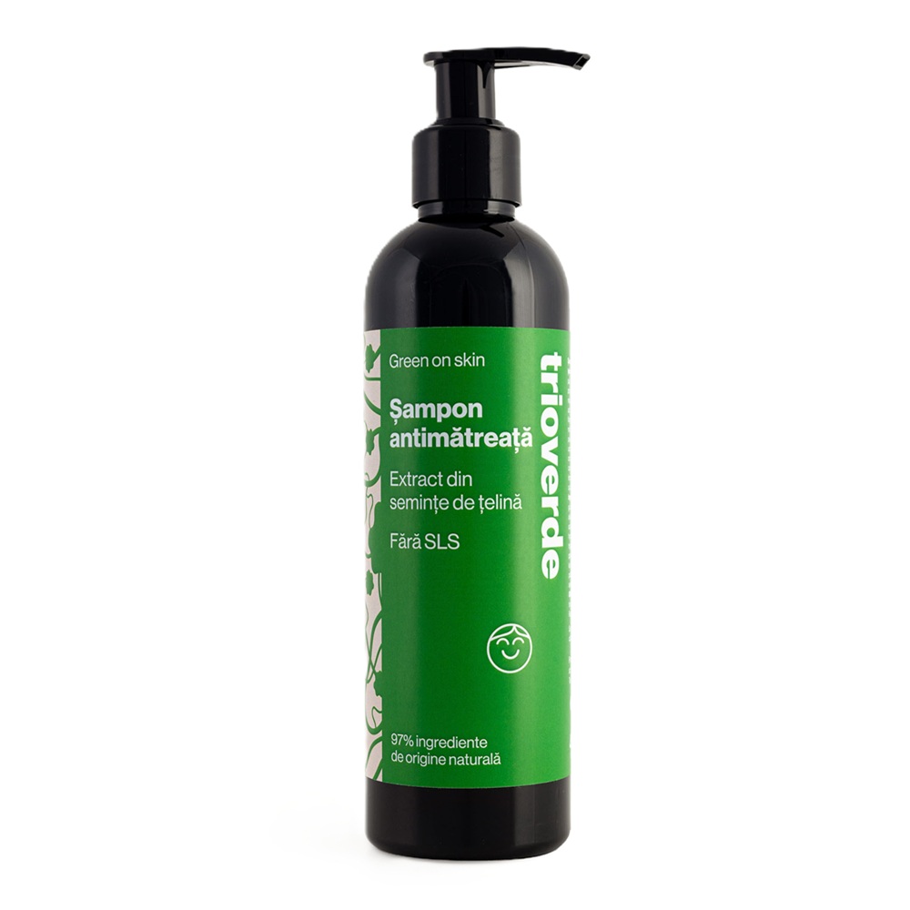 Sampon antimatreata cu extract de samburi de telina, 250 ml, Trio Verde