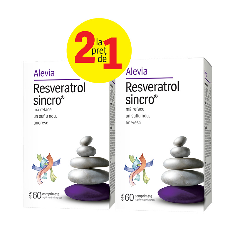 Resveratrol Sincro, 60 comprimate, Alevia, (1+1 pret special)