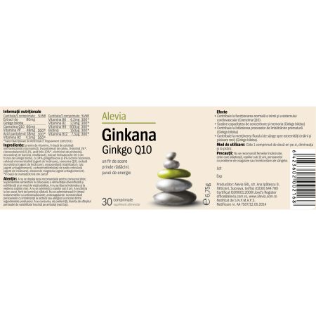 Pachet Ginkgo Q10, 30 comprimate, Alevia (1+1) 655929