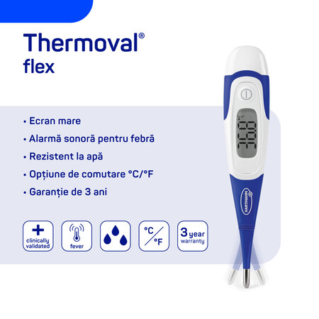 Termometru digital cu timp scurt de masurare si cap flexibil Thermoval Kids Flex (9251830), Hartmann 693866