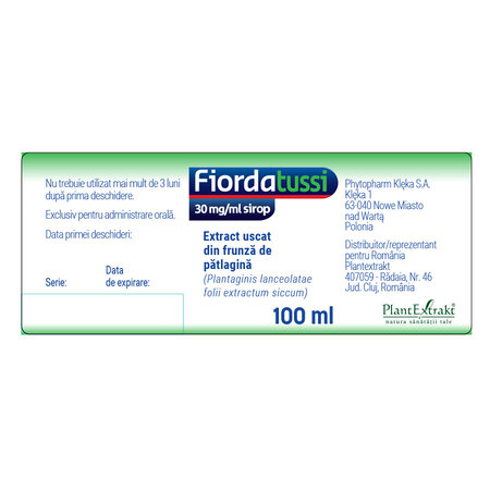 Fiordatussi sirop, 30 mg/ml, 100 ml, Phytopharm 733984