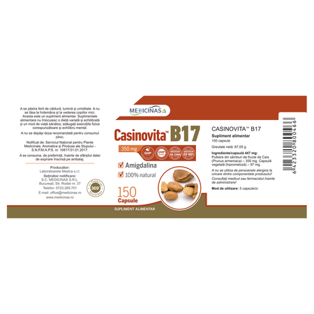 Casinovita B17, 350 mg, 150 capsule, Medicinas 713696