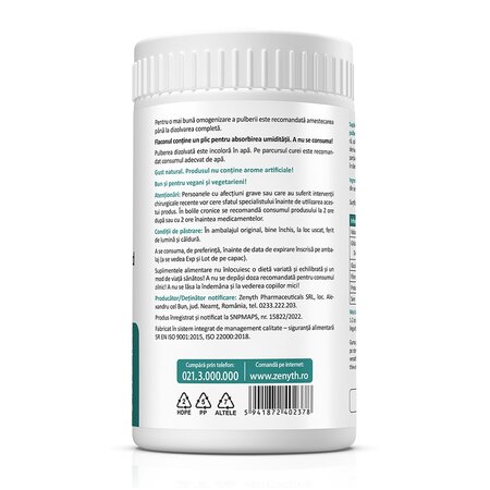 Fibre alimentare prebiotice PHGG, 150 g, Zenyth 619131