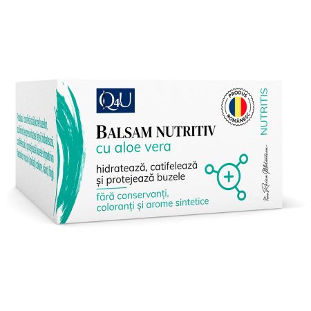 Balsam nutritiv pentru ingrijirea buzelor Aloe Vera Q4U, 6 g, Tis Farmaceutic