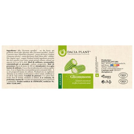 Glicemonorm, 200 ml, Dacia Plant 738915