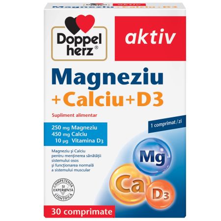 Magneziu Calciu D3, 30 comprimate, Doppelherz