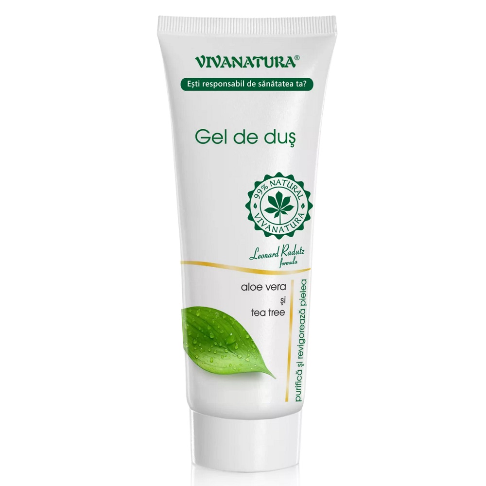 Gel de dus cu aloe vera si tea tree, 250 ml, Vivanatura