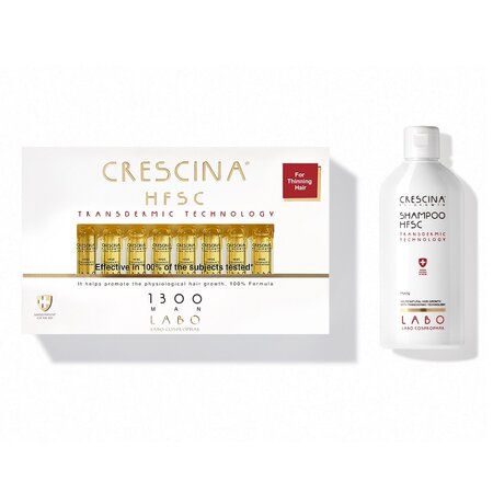 Pachet Tratament Crescina Transdermic Re-Growth HFSC 1300 Man, 20 fiole + Sampon Crescina Transdermic HFSC Man, 200 ml, Labo 543299