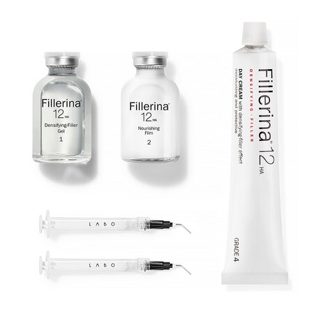 Pachet Tratament intensiv Fillerina 12HA Densifying GRAD 4, 14 + 14 doze + Crema de zi Fillerina 12HA Densifying GRAD 4, 50 ml, Labo 543310