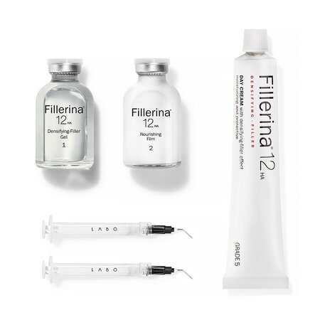 Pachet Tratament intensiv Fillerina 12HA Densifying GRAD 5, 14 + 14 doze + Crema de zi Fillerina 12HA Densifying GRAD 4, 50 ml, Labo 543316