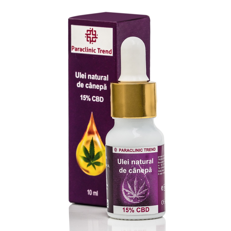 Ulei natural de canepa 15% CBD, 10 ml, Paraclinic Trend