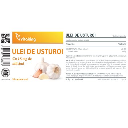 Ulei de usturoi, 30 mg, 90 capsule, Vitaking 725987